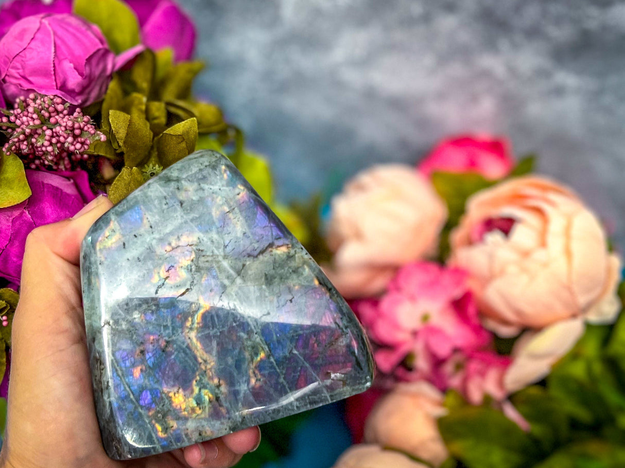 Large Purple Labradorite crystal Freeform, Rainbow Labradorite, White Labradorite