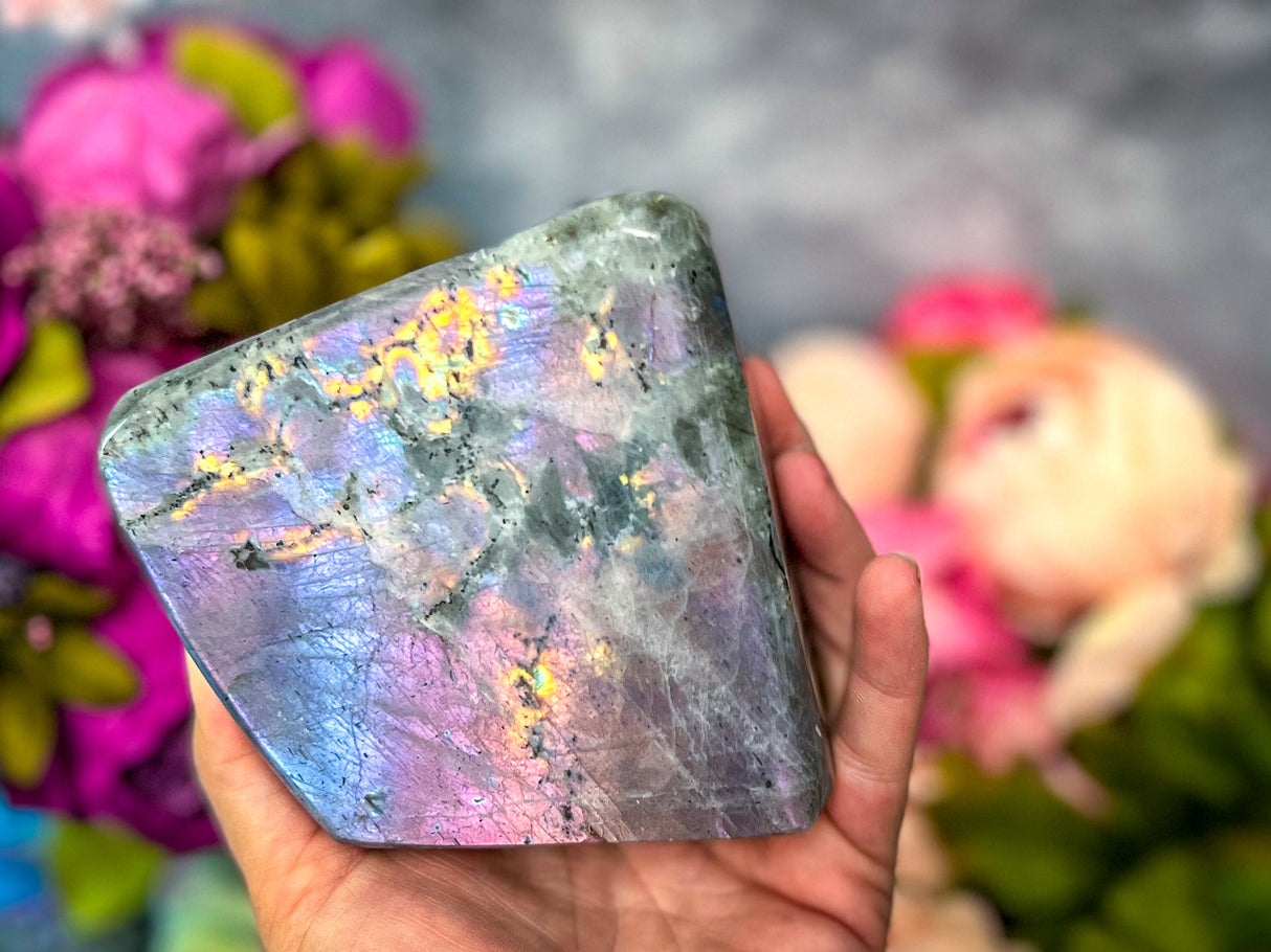 Large Purple Labradorite crystal Freeform, Rainbow Labradorite, White Labradorite