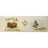 Rare 1900s Butterfly Gold Embossed Strawberry Beets Label