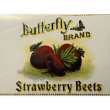 Rare 1900s Butterfly Gold Embossed Strawberry Beets Label