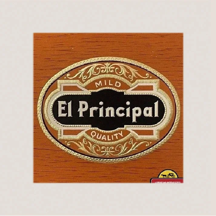 Rare 1900s El Principal Gold Embossed Antique Vintage Cigar Label
