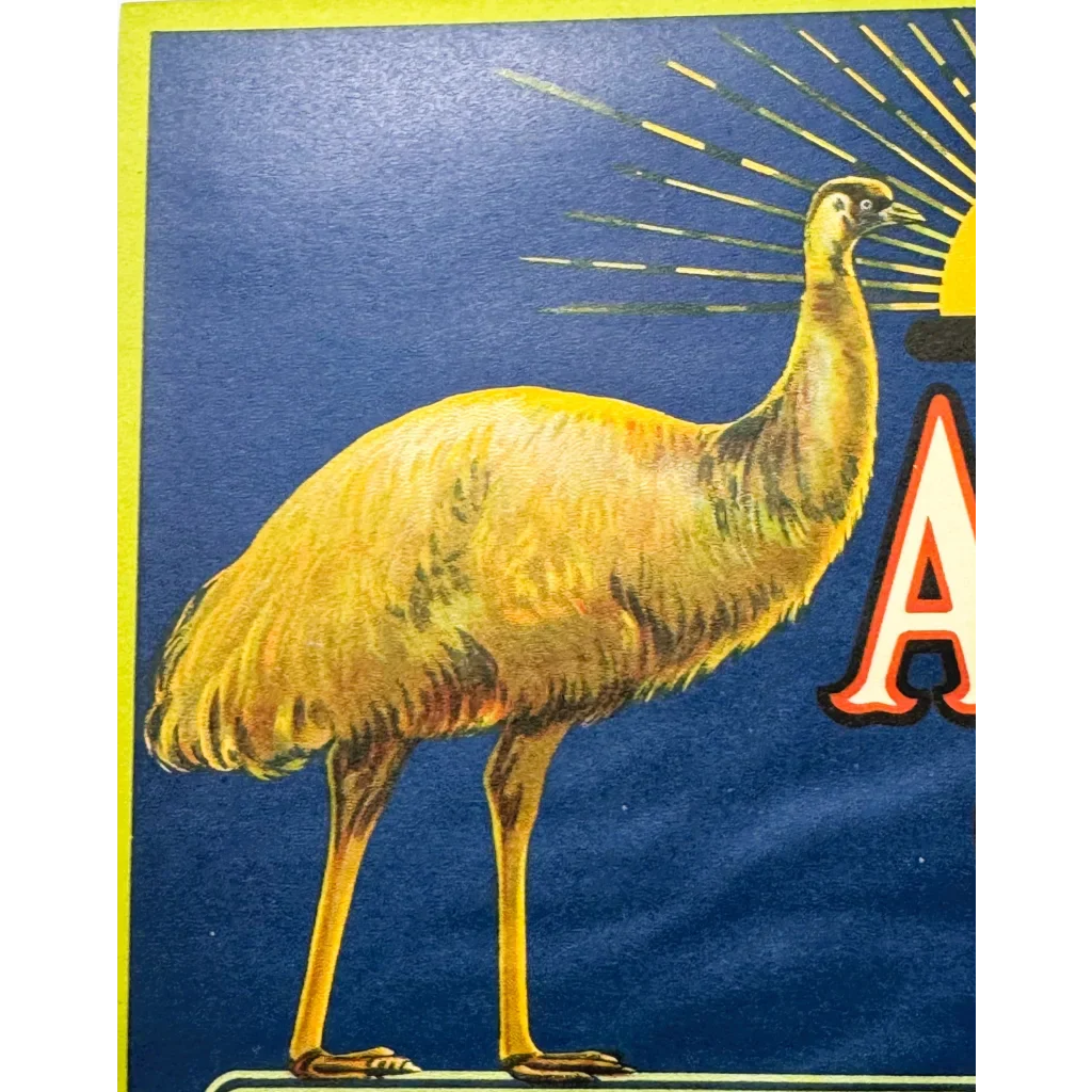 Rare 1920s Ana Emu Label from San Francisco's Aussie Trading