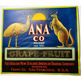 Rare 1920s Ana Emu Label from San Francisco's Aussie Trading