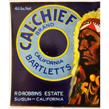Rare 1920s Cal'Chief Bartlett Pears Crate Label Unearthed