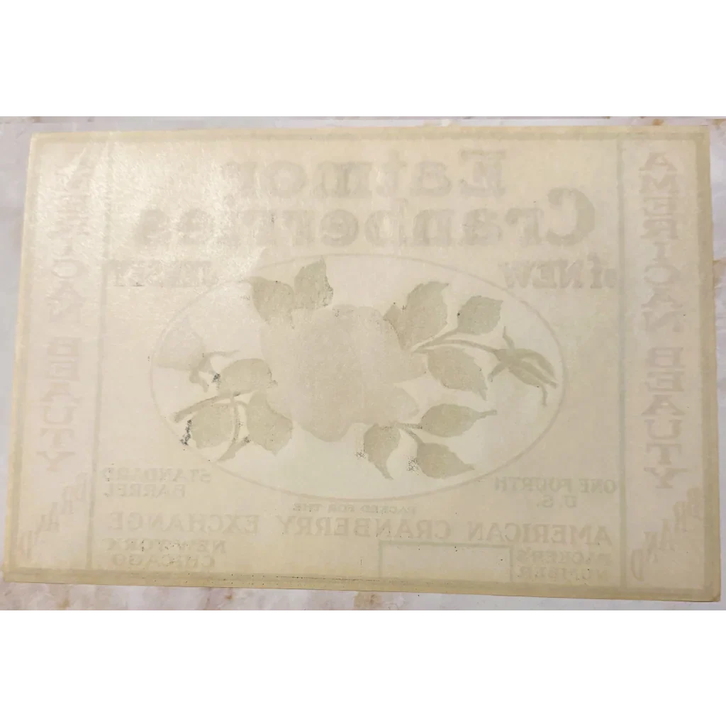Rare 1920s Eatmor Cranberries Label Brings History to Life