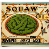 Antique 1920s Squaw Gold Embossed Can Label 3, Centerville, MD, Native American!