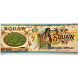 Antique 1920s Squaw Gold Embossed Can Label 3, Centerville, MD, Native American!