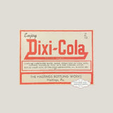 Rare 1930s Antique Vintage Dixi-Cola Label from Pennsylvania
