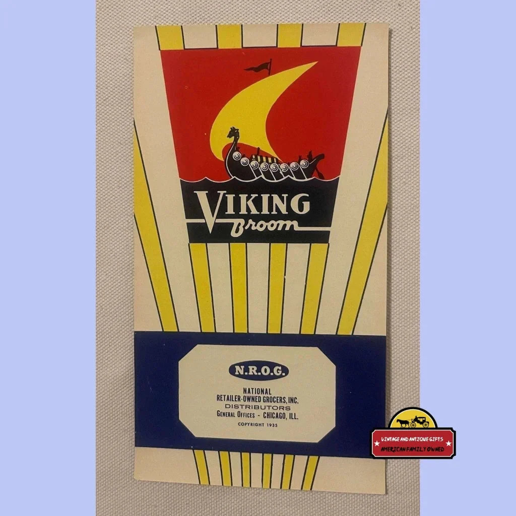 Rare 1930s Viking Broom Label Brings Nautical Charm to Your Home