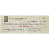 Rare 1930s Butte Tombstone Company Checks from Montana Mining Era