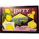 Rare 1930s Lofty Lemons Vintage Crate Label from Fallbrook