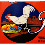 Rare 1930s Loomis Pear Label Boasts Bold Rooster Design