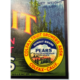 Rare 1930s Mountain Bartlett Pears Vintage Crate Label
