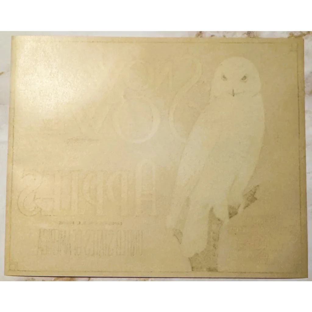 Rare 1930s Snow Owl Apple Crate Label from Yakima Washington