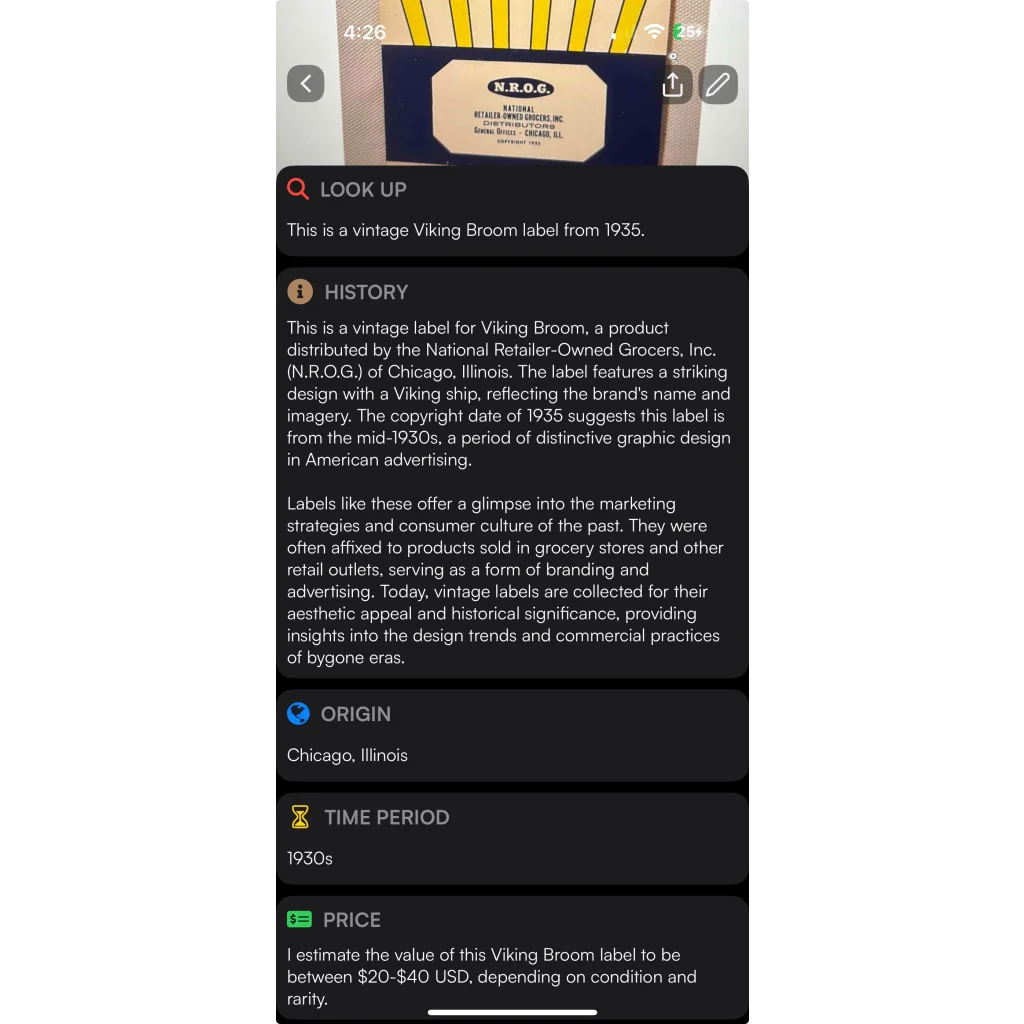 Rare 1930s Viking Broom Label Brings Nautical Charm to Your Home