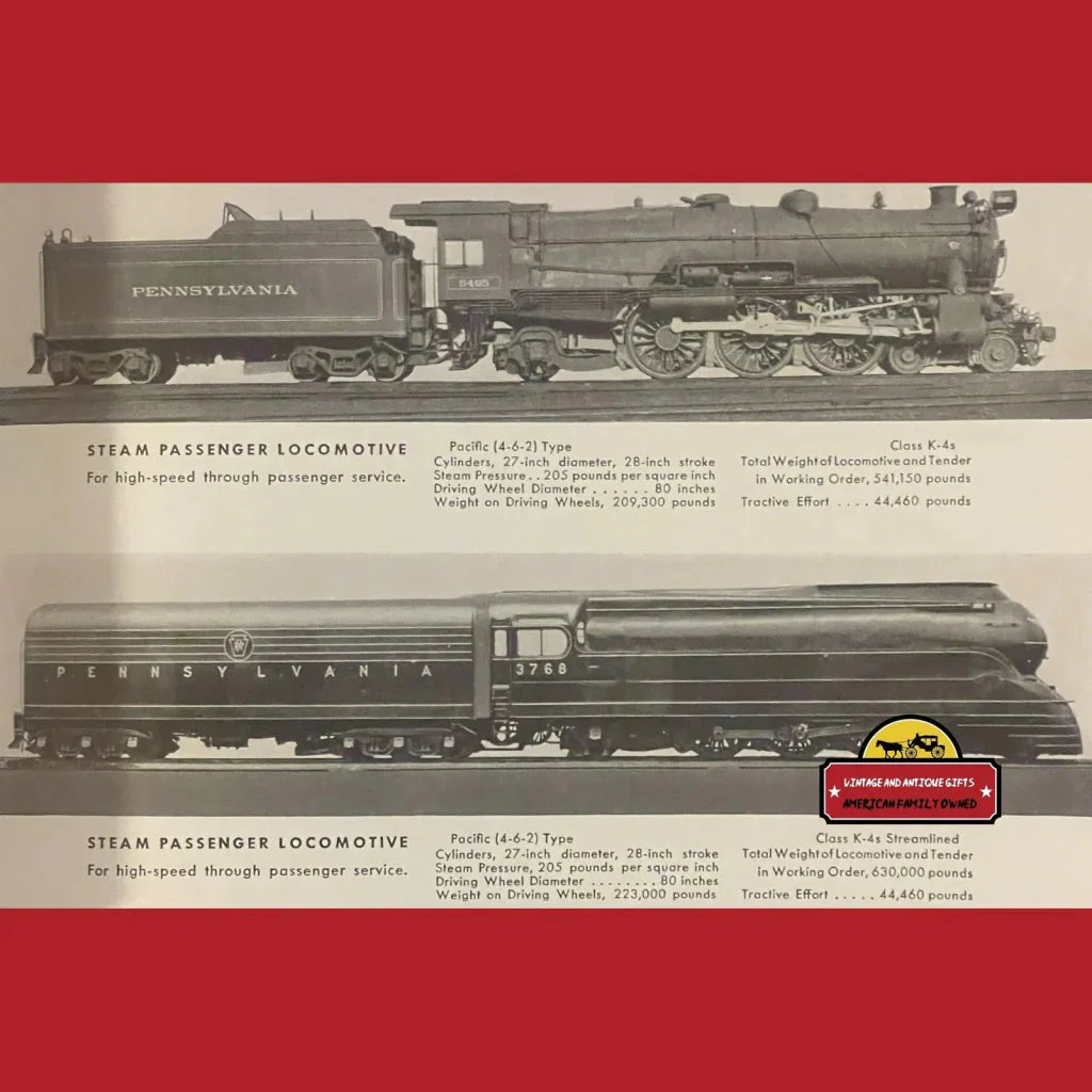 Rare 1939 Pennsylvania Railroad Sales Brochure Antique Gift