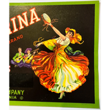 Rare 1940s Ballerina Pears Crate Label from Nash-De Camp