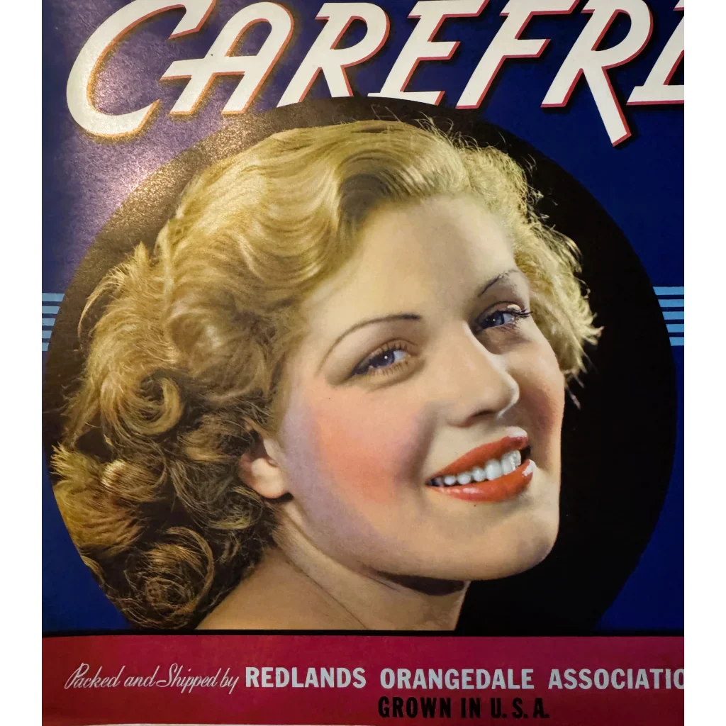 Rare 1940s Carefree Citrus Label Brings Vintage Glamour to Life