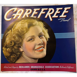 Rare 1940s Carefree Citrus Label Brings Vintage Glamour to Life