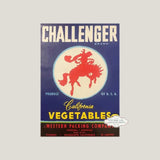 Rare 1940s Challenger Crate Label Captures Wild West Spirit