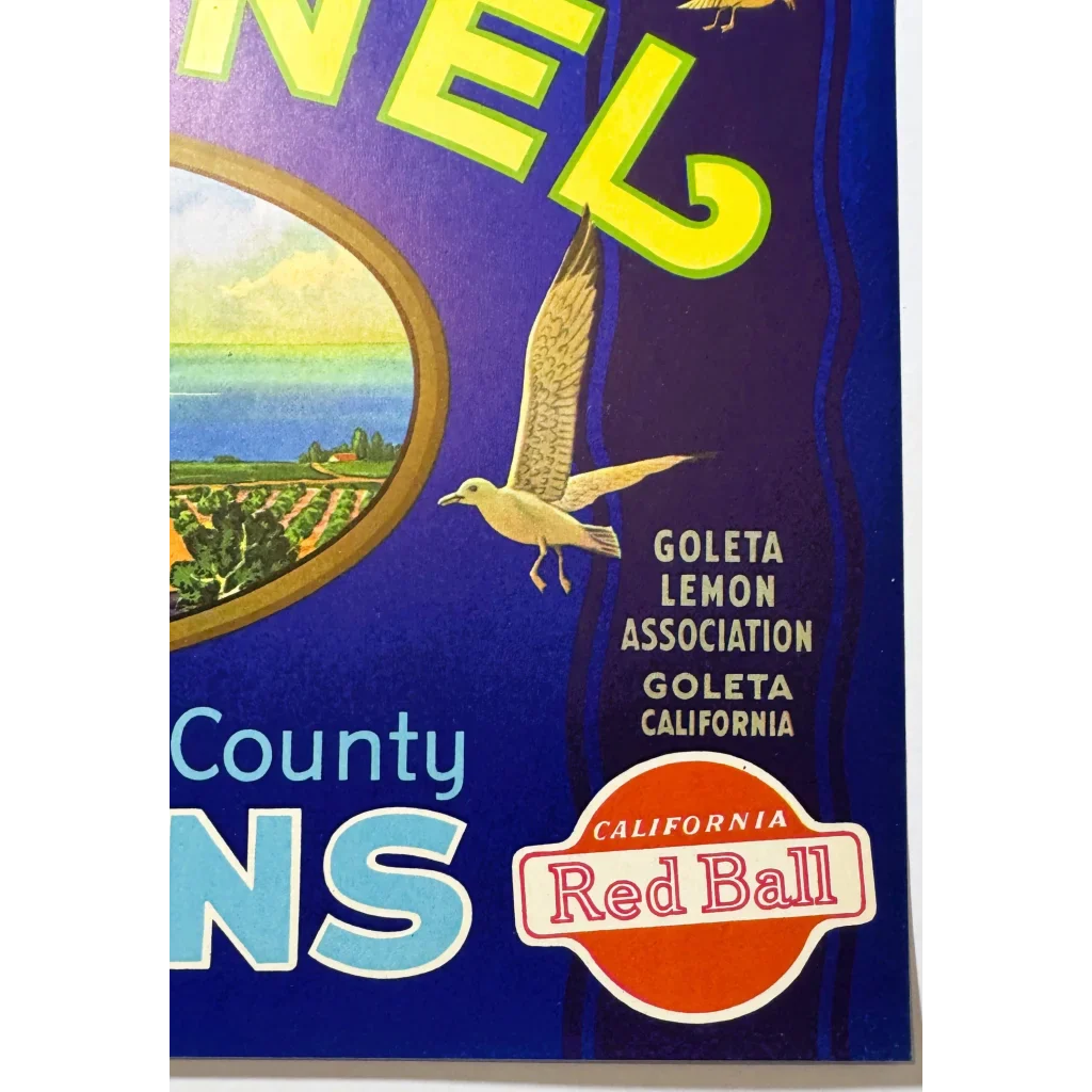 Rare 1940s Channel Lemons Label from Santa Barbara County