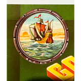 Rare 1940s Golden Cargo Celery Crate Label with Nautical Ship Design