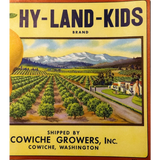 Rare 1940s Hy-Land-Kids Pears Label from Cowiche Washington