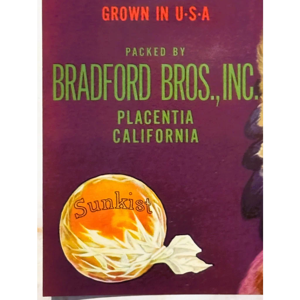 Rare 1940s Pala Brave Sunkist Label Bursts with Vintage Charm