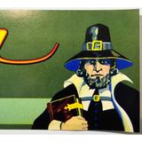 Rare 1940s Pilgrim Crate Label Vintage Mayflower Fruit Association