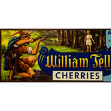Rare 1940s San Joaquin Valley William Tell Cherries Crate Label
