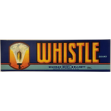 Rare 1940s Whistle Crate Label Wileman Bros Vintage Fruit Box Art