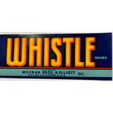 Rare 1940s Whistle Crate Label Wileman Bros Vintage Fruit Box Art