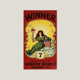Rare 1940s Winner Broom Label Patriotic WW2 Antique Vintage Find