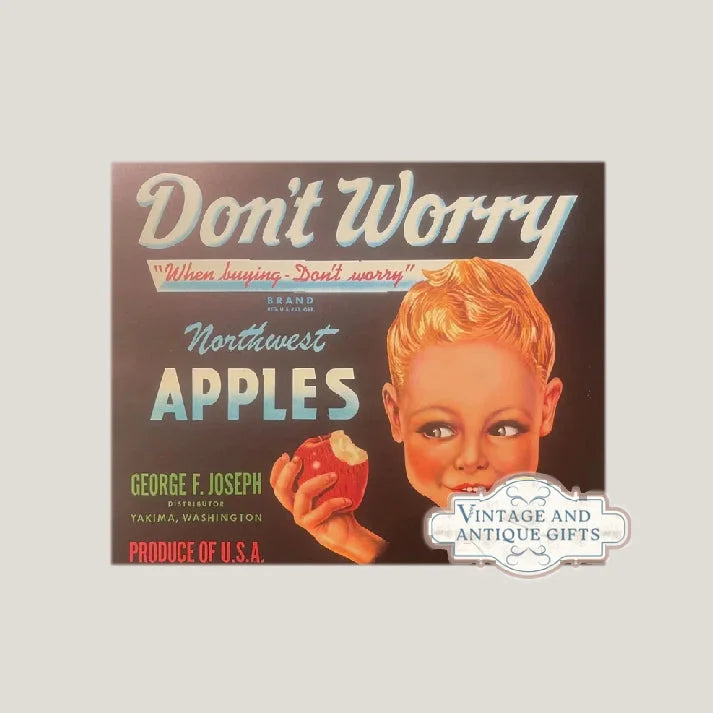 Rare 1940s Yakima Apples Crate Label Vintage Antique Collectible