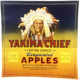 Rare 1940s Yakima Chief Native American Crate Label Art