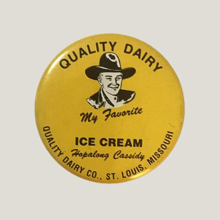 Rare 1950 Hopalong Cassidy Pin From Quality Dairy Co St Louis