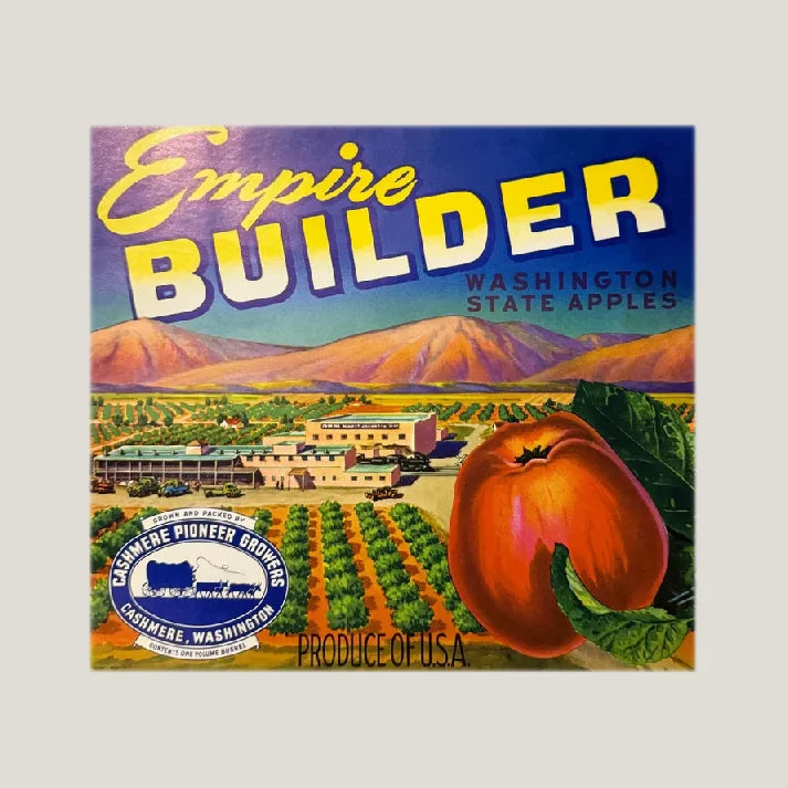 Rare 1950s Empire Builders Apple Crate Label from Washington