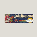 Rare 1950s Lady Rowena Antique Vintage Crate Label with Knight Duel