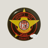 Rare 1950s Lee County Vintage Tin Litho Police Badge Collectible