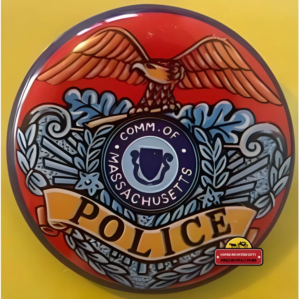 Rare 1950s Massachusetts Special Police Badge Tin Litho Treasure