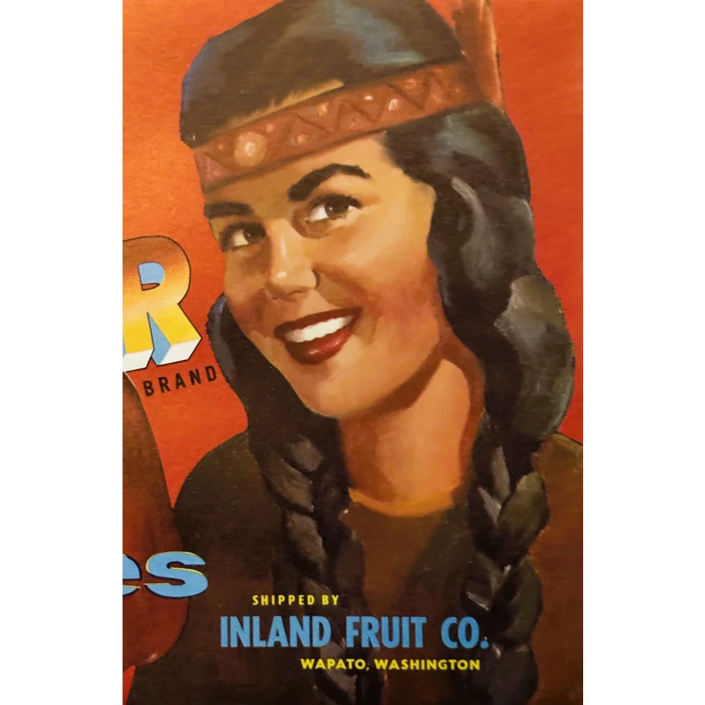 Rare 1950s Native Beauty Apple Crate Label from Yakima Valley