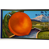 Rare 1950s Symms Fruit Ranch Sunny Slope Peaches Crate Label