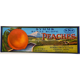 Rare 1950s Symms Fruit Ranch Sunny Slope Peaches Crate Label