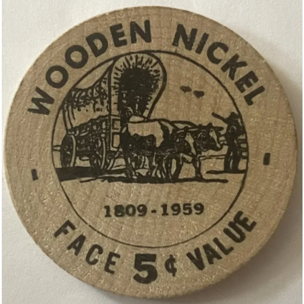 Rare 1950s Wooden Nickel Bank Antique Gift from Security State