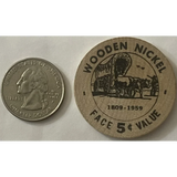 Rare 1950s Wooden Nickel Bank Antique Gift from Security State