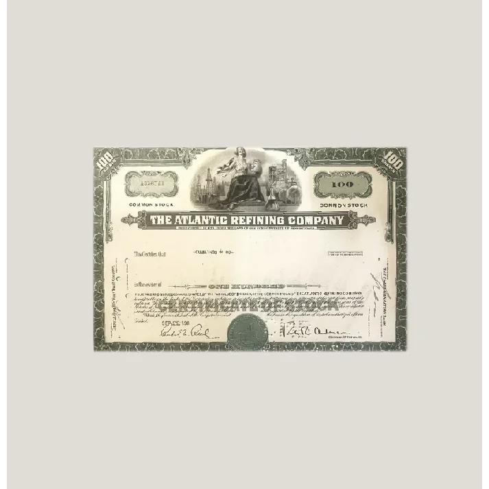 Rare 1960s Atlantic Refining Company Stock Certificate Unearthed