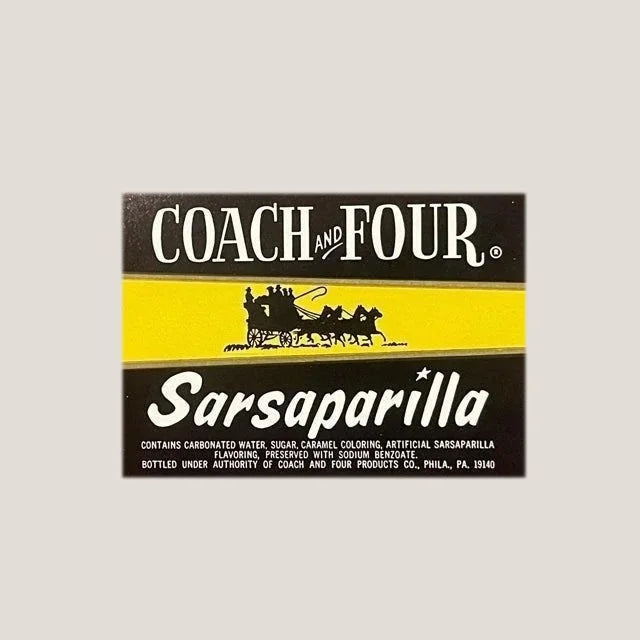 Rare 1960s Philadelphia Coach and Four Sarsaparilla Soda Label