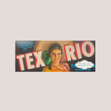 Rare 1960s Tex Rio Crate Label From La Feria TX Antique Vintage Find