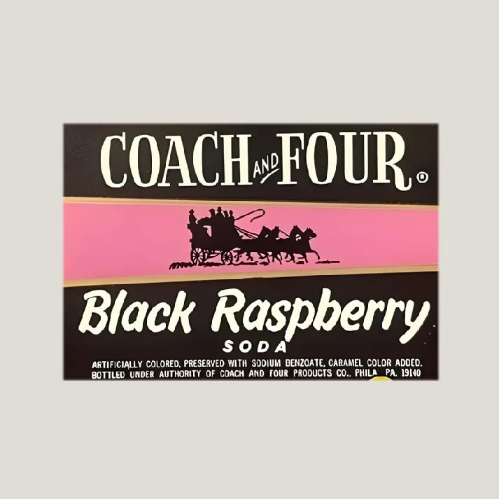 Rare 1960s Vintage Black Raspberry Soda Label from Philly