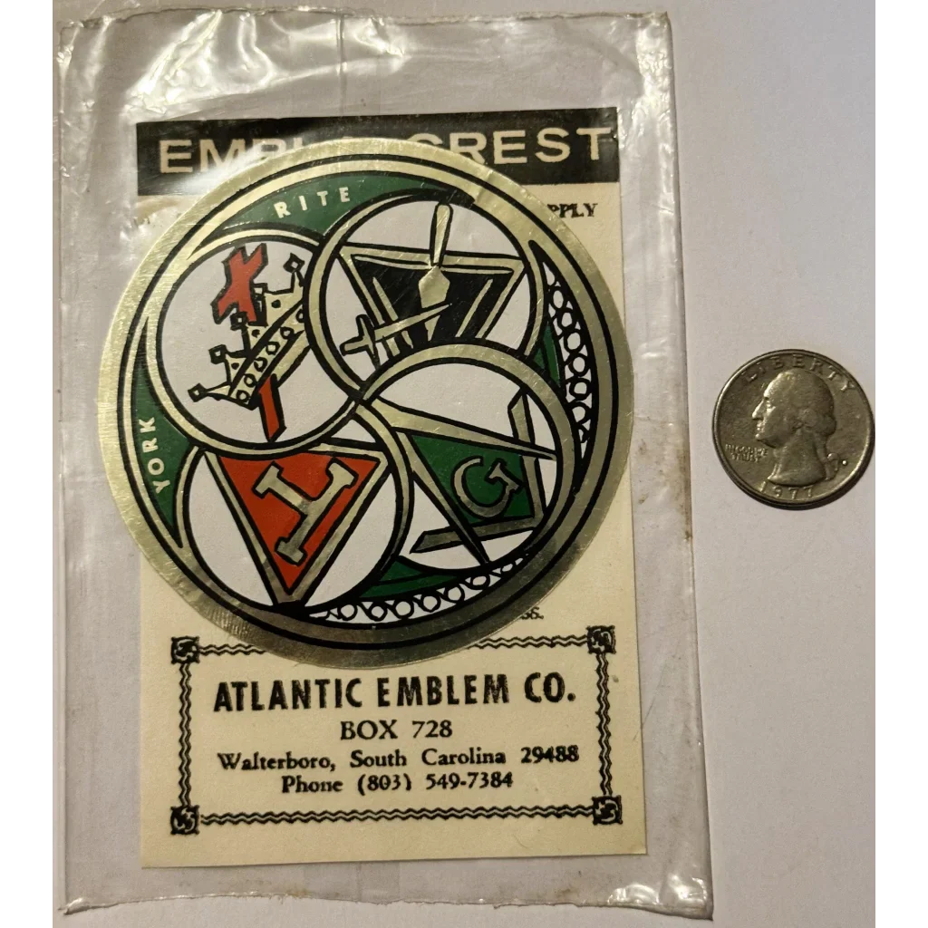 Rare 1960s York Rite Freemasonry Emblem Sticker Unleashed